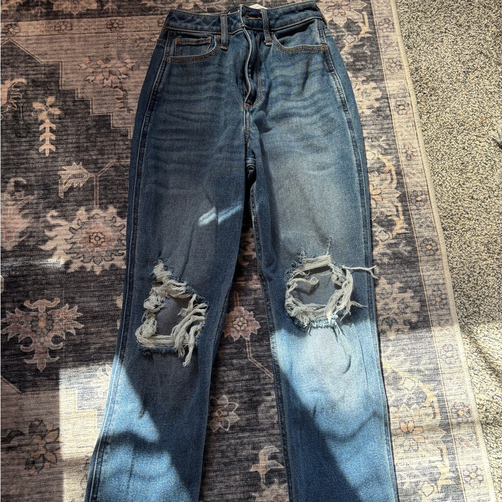 Hollister Blue Distressed Boyfriend Jeans